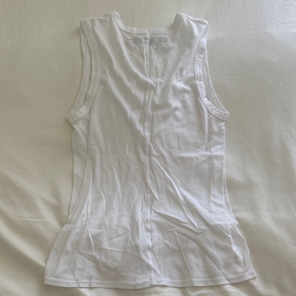 Enza Costa White V-Neck Muscle Tee - Picture 2 of 3
